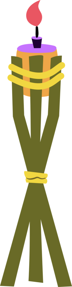 Green bamboo oil lamp png