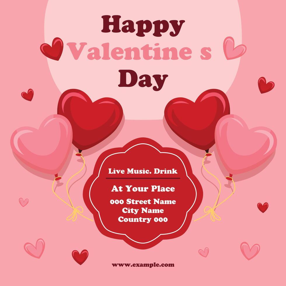 illustration of valentine's day banner poster template design vector