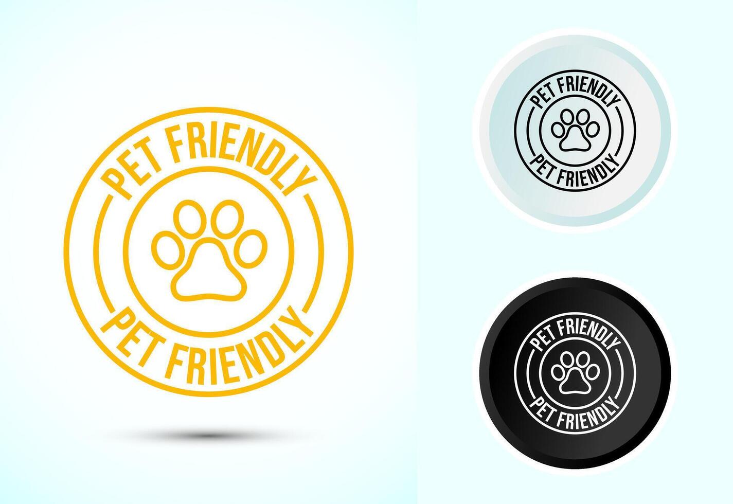 Pet friendly icon design, Animal friendly label, badge vector