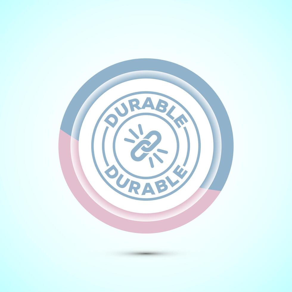 Durable icon design illustration, Durable logo badge for product design element. Pastel Color Button Design vector