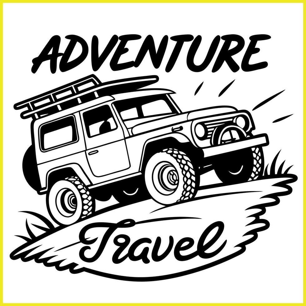 adventure travel with a jeep vector