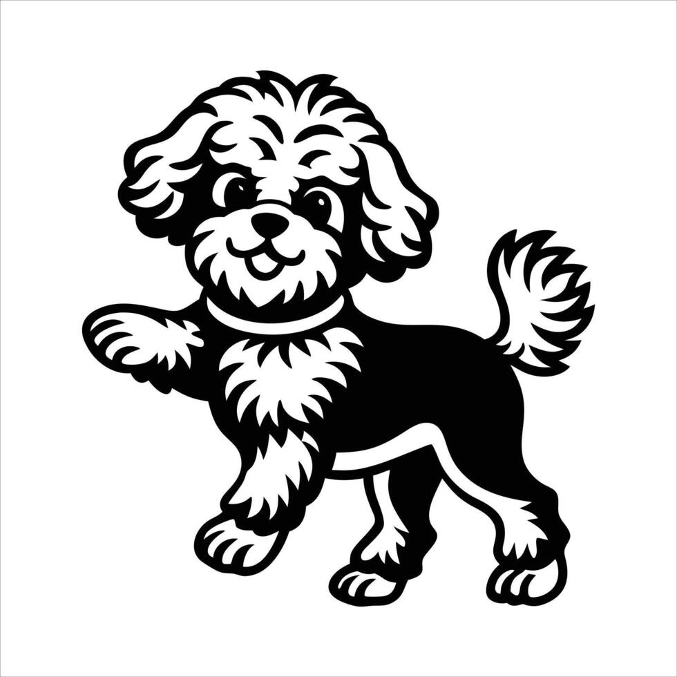 Bichon Frise dancing dog vector