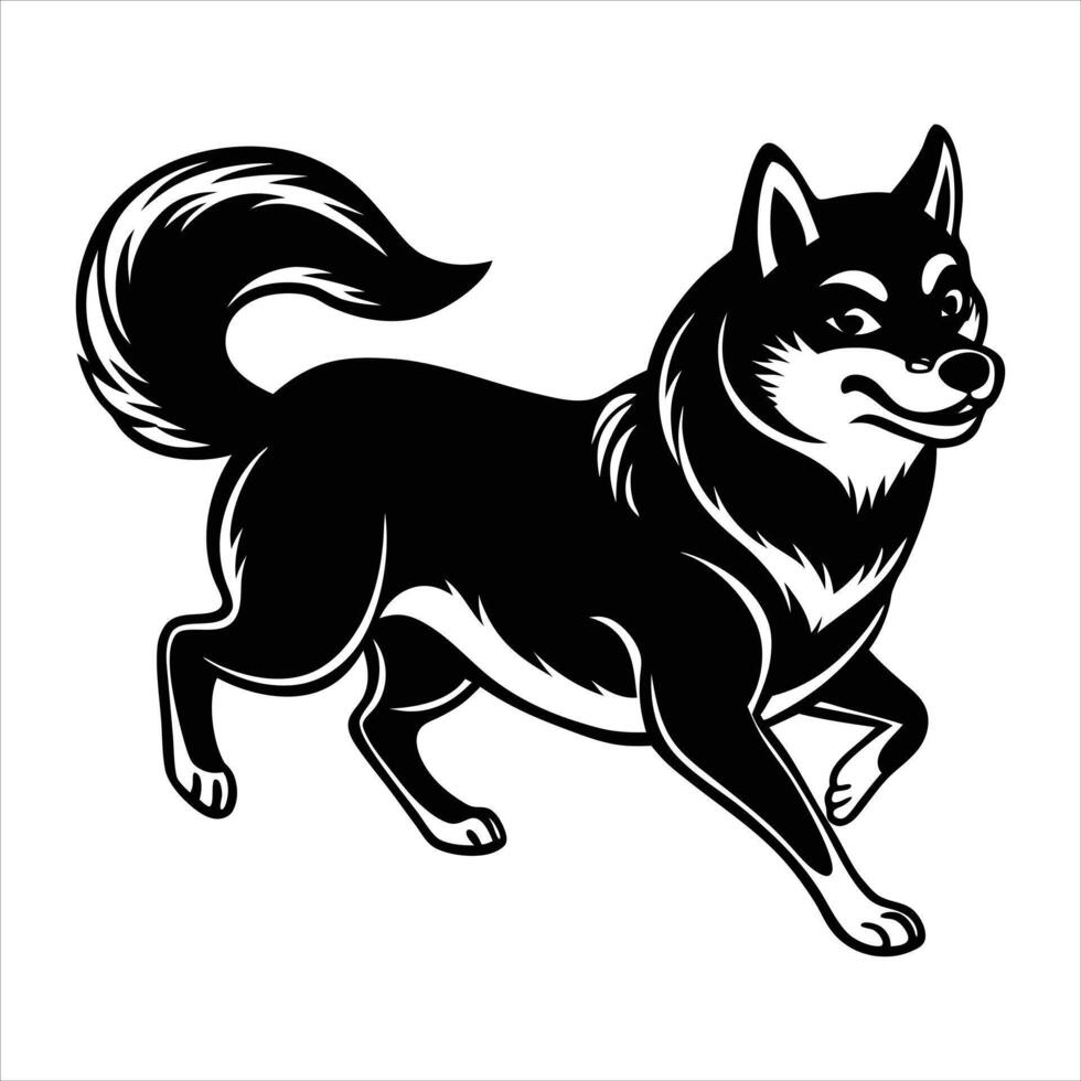 Shiba Inu running dog Design vector