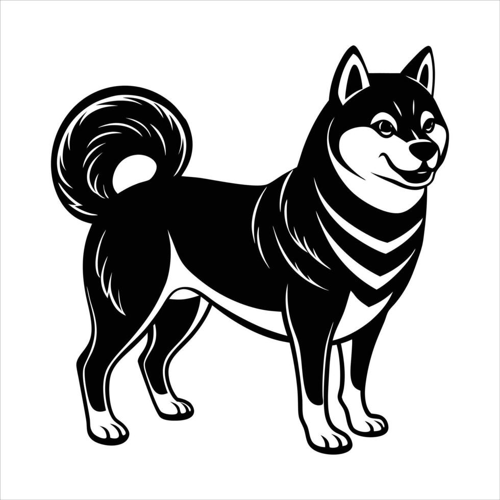 Shiba Inu Stance Standing Tall and Proud vector