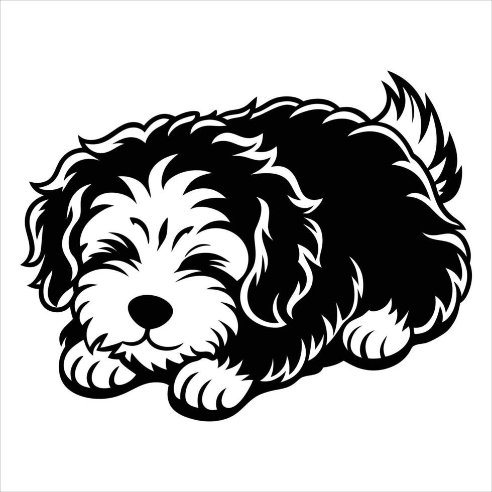 Bichon Frise sleeping dog Design vector