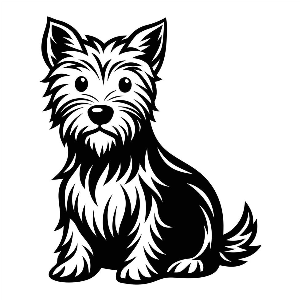 Westie Perfection Sitting Still in Style vector