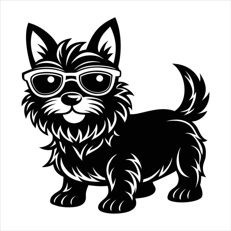 Westie Shine Sunglasses and Sass vector