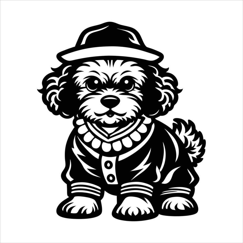 Bichon Frise Peeking dog Design vector