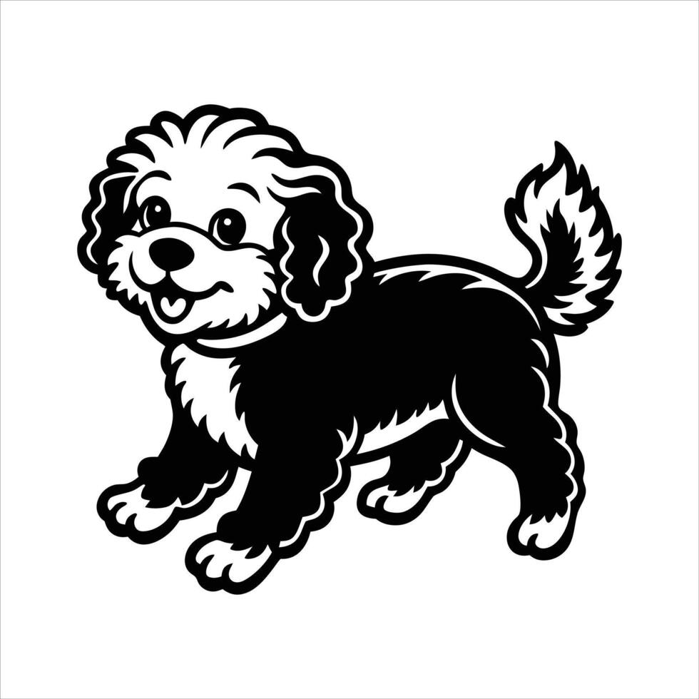 Bichon Frise running dog vector