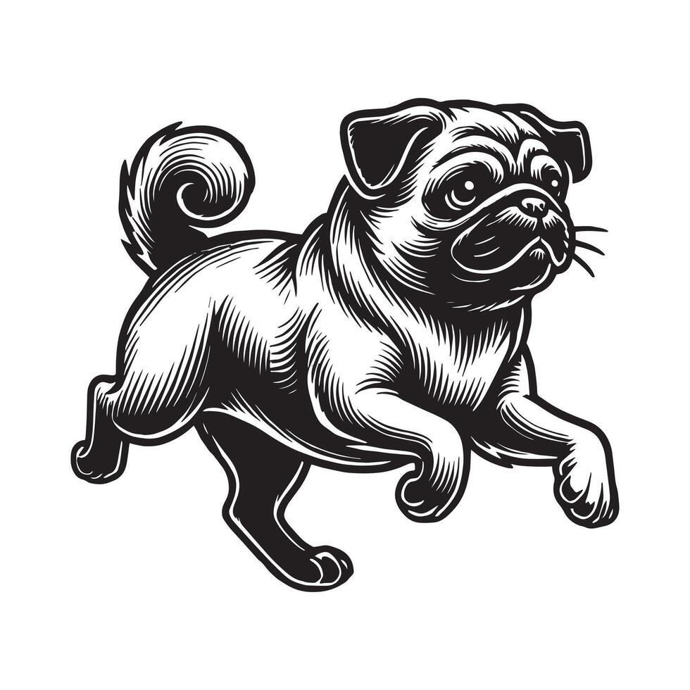 The Wrinkle Warrior Life with My Pug vector