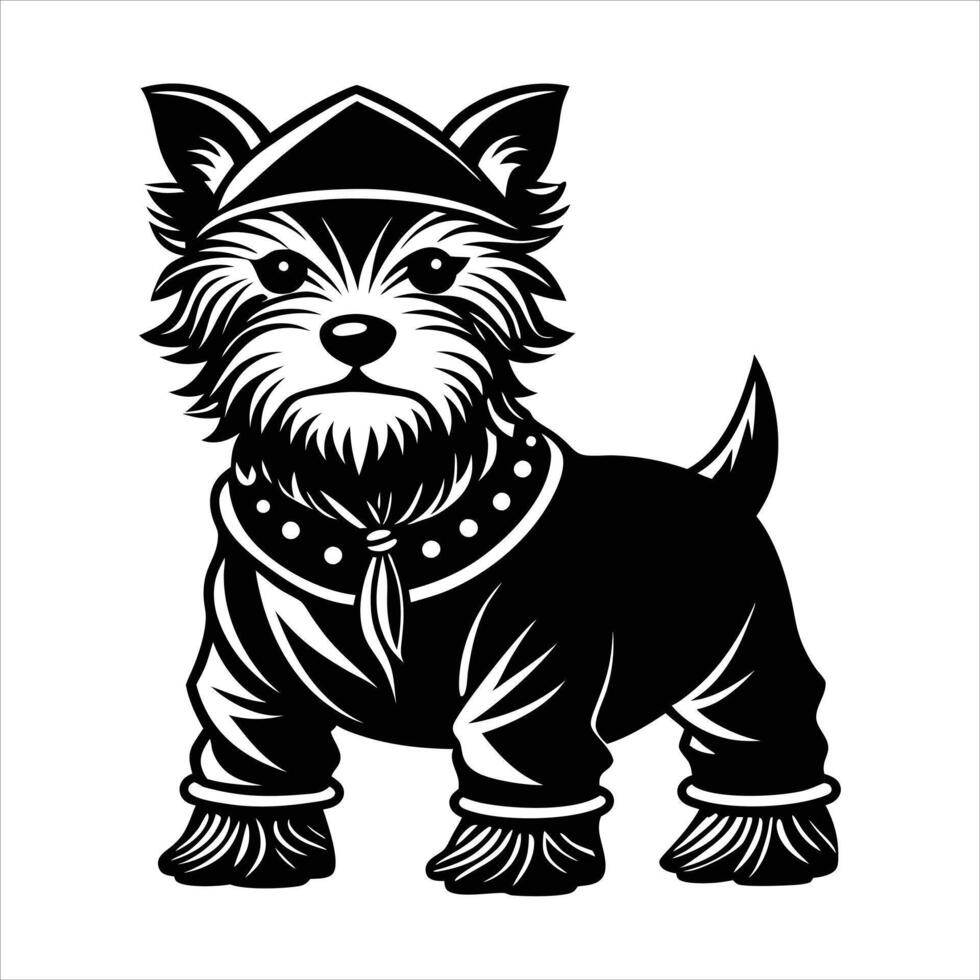 Rappin Westie The Canine MC vector