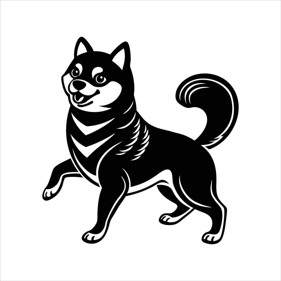 Paws and Spins Shiba Inu s Dance Party vector