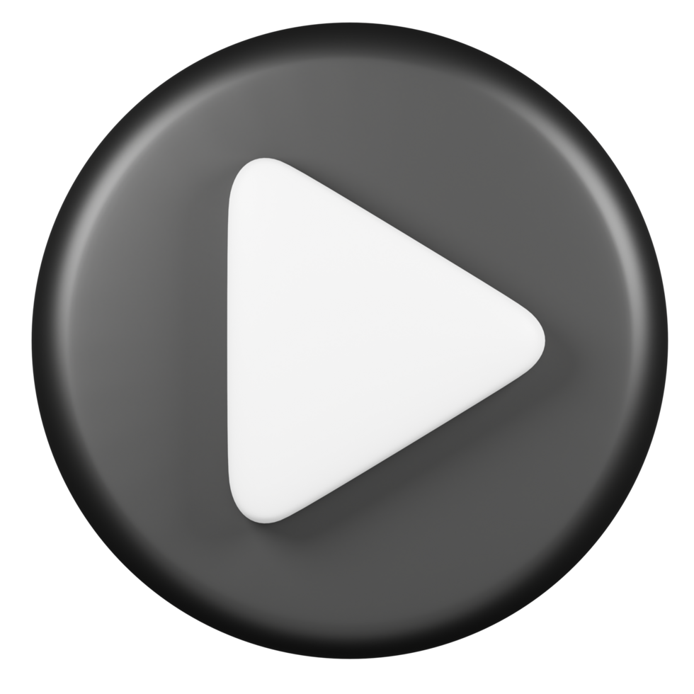 3d realistic play button icon png