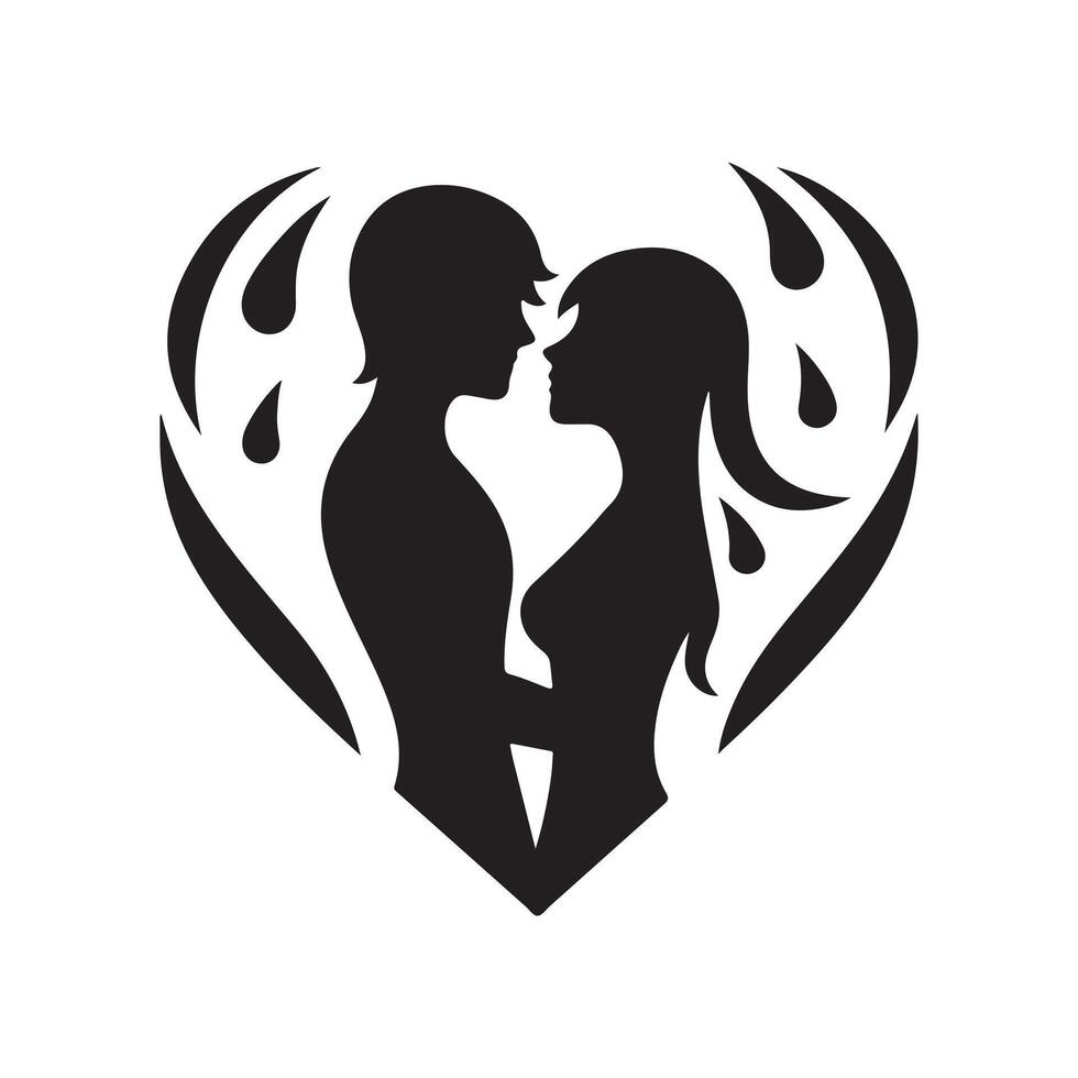 Download Romantic Love Silhouettes for Versatile Design Needs vector