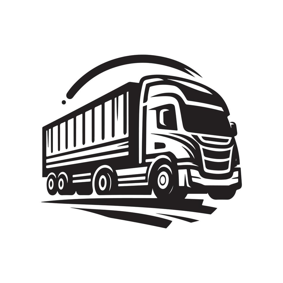 Professional Articulated Lorry Silhouette Vectors for Print Media