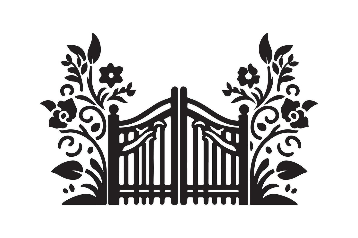 Garden Gate Silhouette Vectors Art for Unique and Stunning Creations