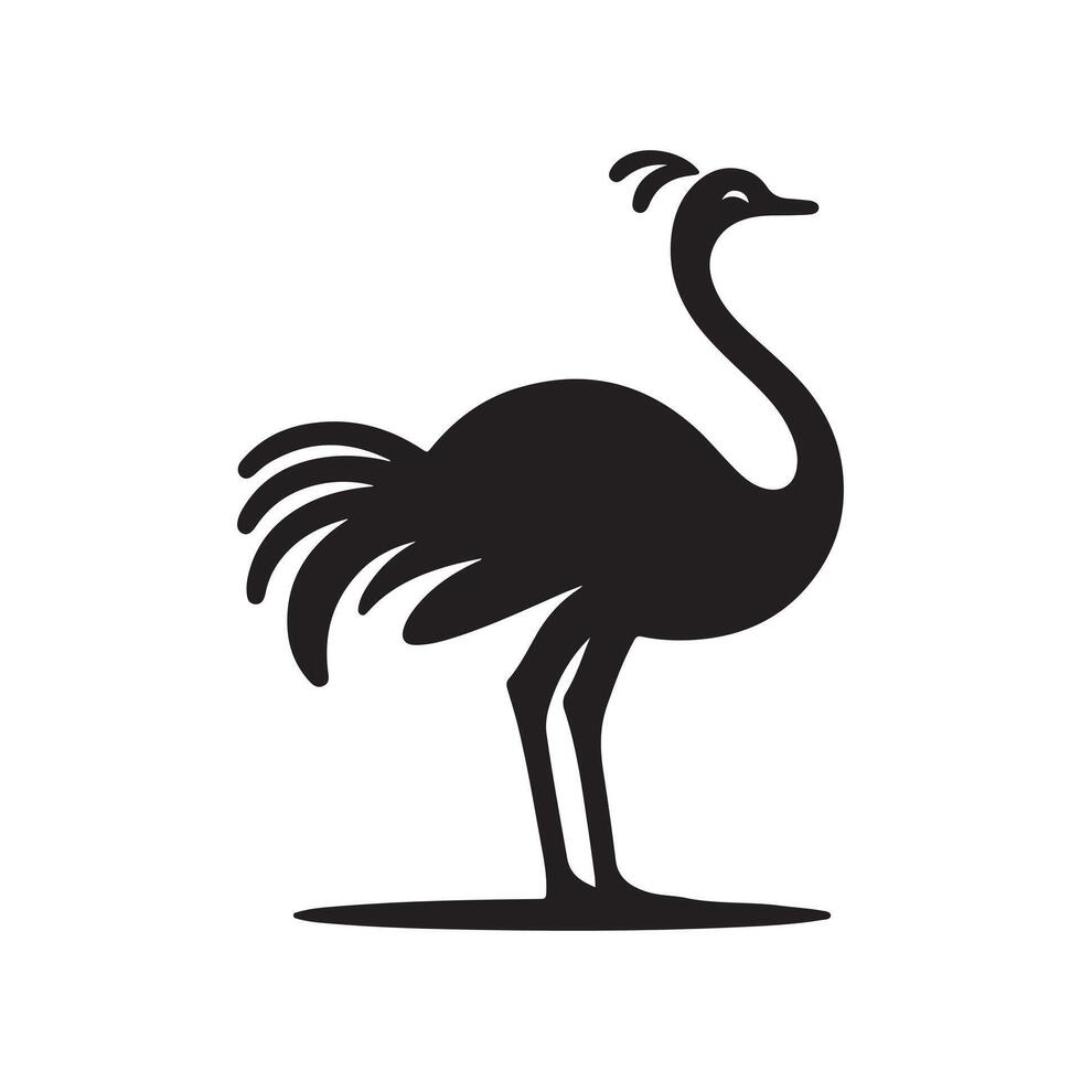 Ostrich Silhouette Vectors for Eco, Wildlife, and Conservation Designs
