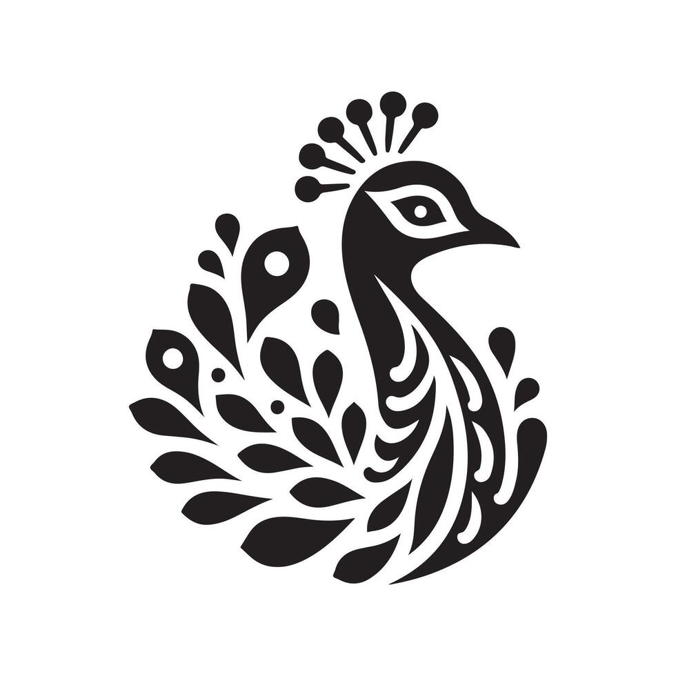 Exotic Peafowl Silhouette Vectors for Wedding and Event Graphics