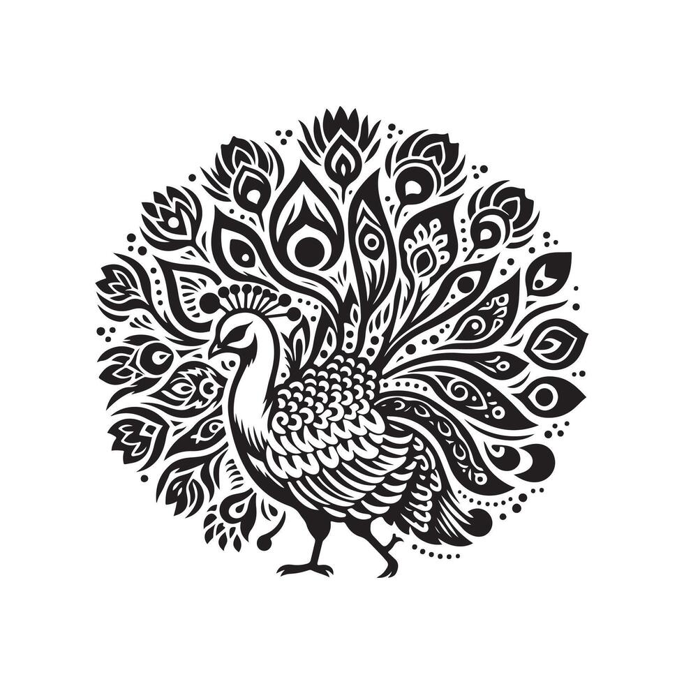 Stylish Peafowl Silhouette Vectors for Safari and Nature Design Needs