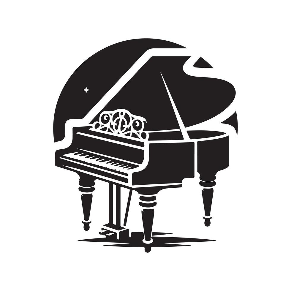 Minimalist Piano Silhouette Vectors for Modern Graphic Design Projects