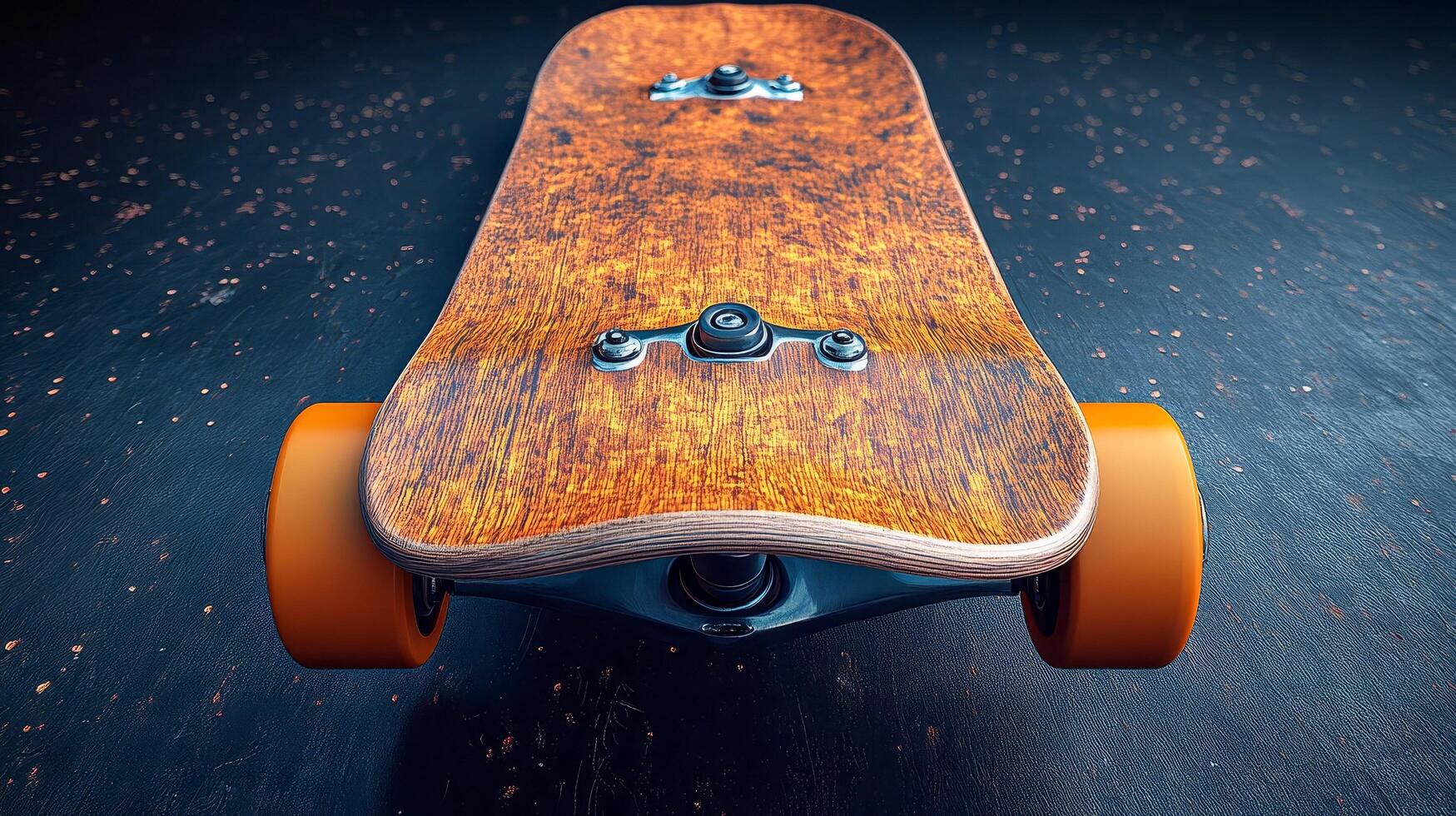 Close-up view of the skateboard from above photo