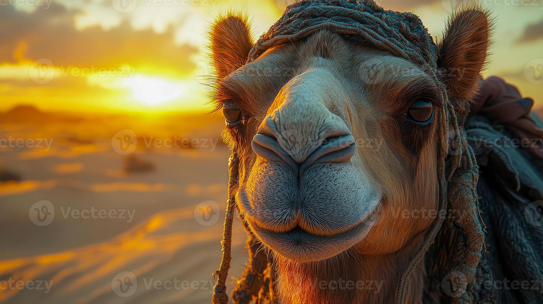 A close-up of a camel's muzzle photo