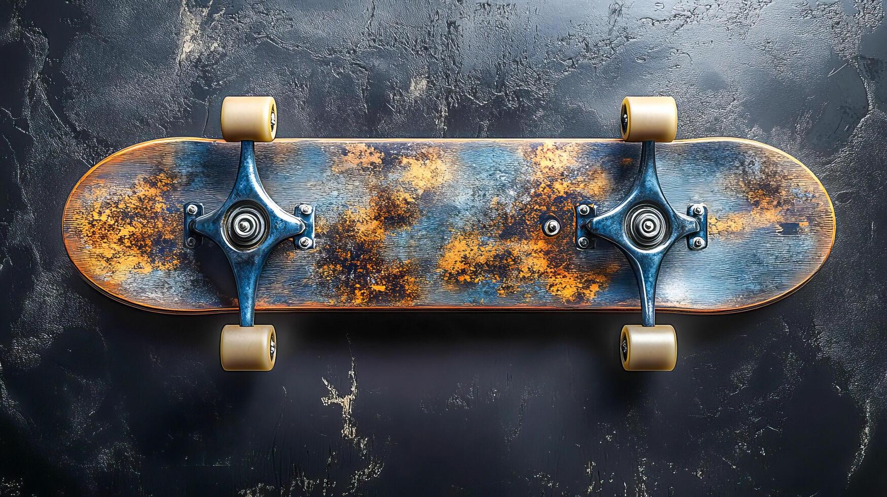 Close-up view of the skateboard from above photo