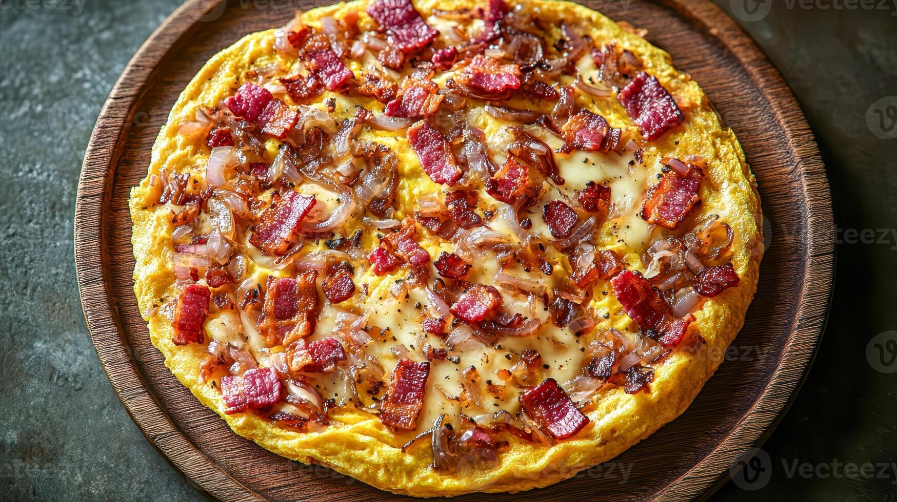 Omelette with bacon and cheese photo