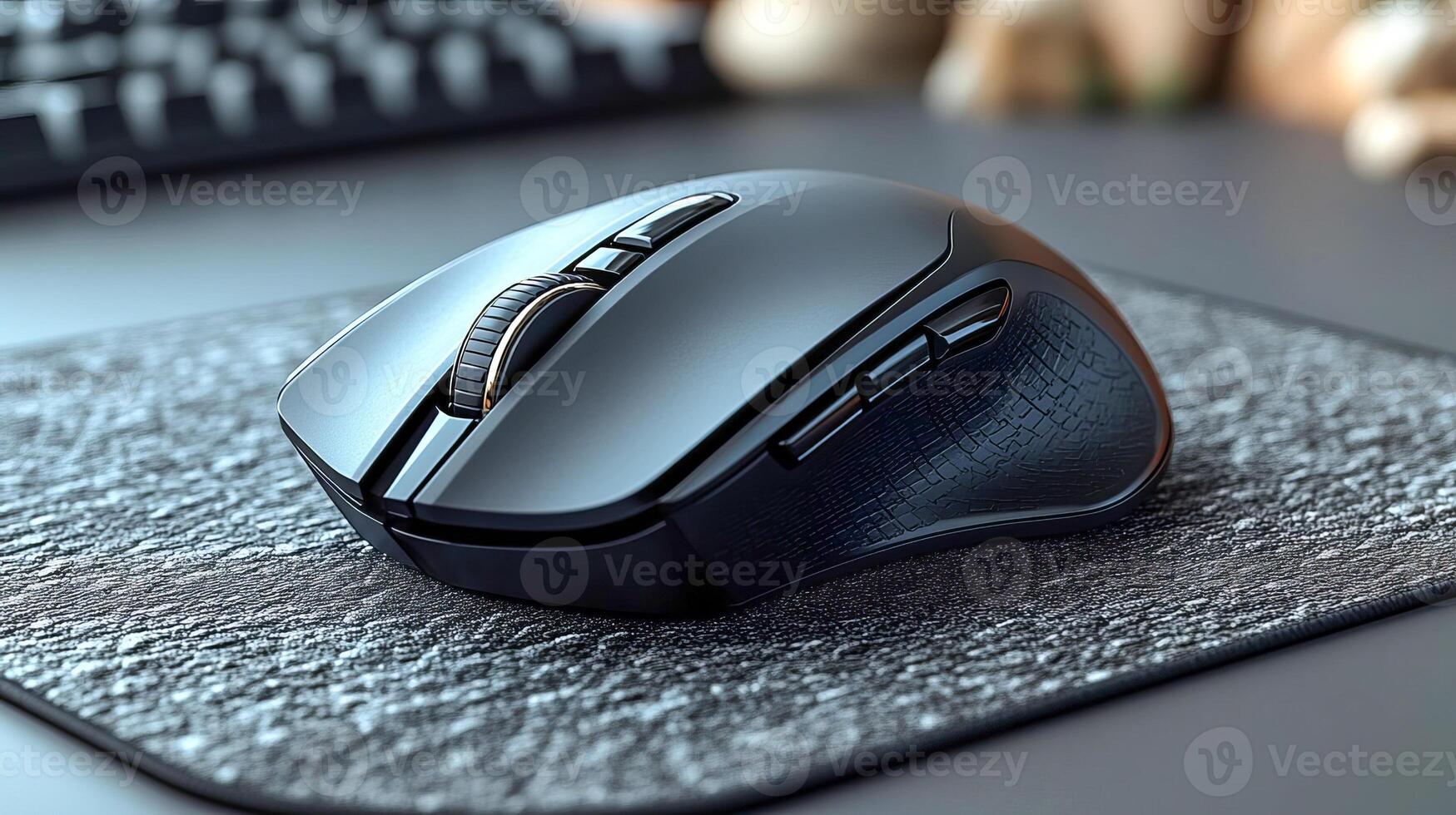 Computer mouse on a mouse pad photo