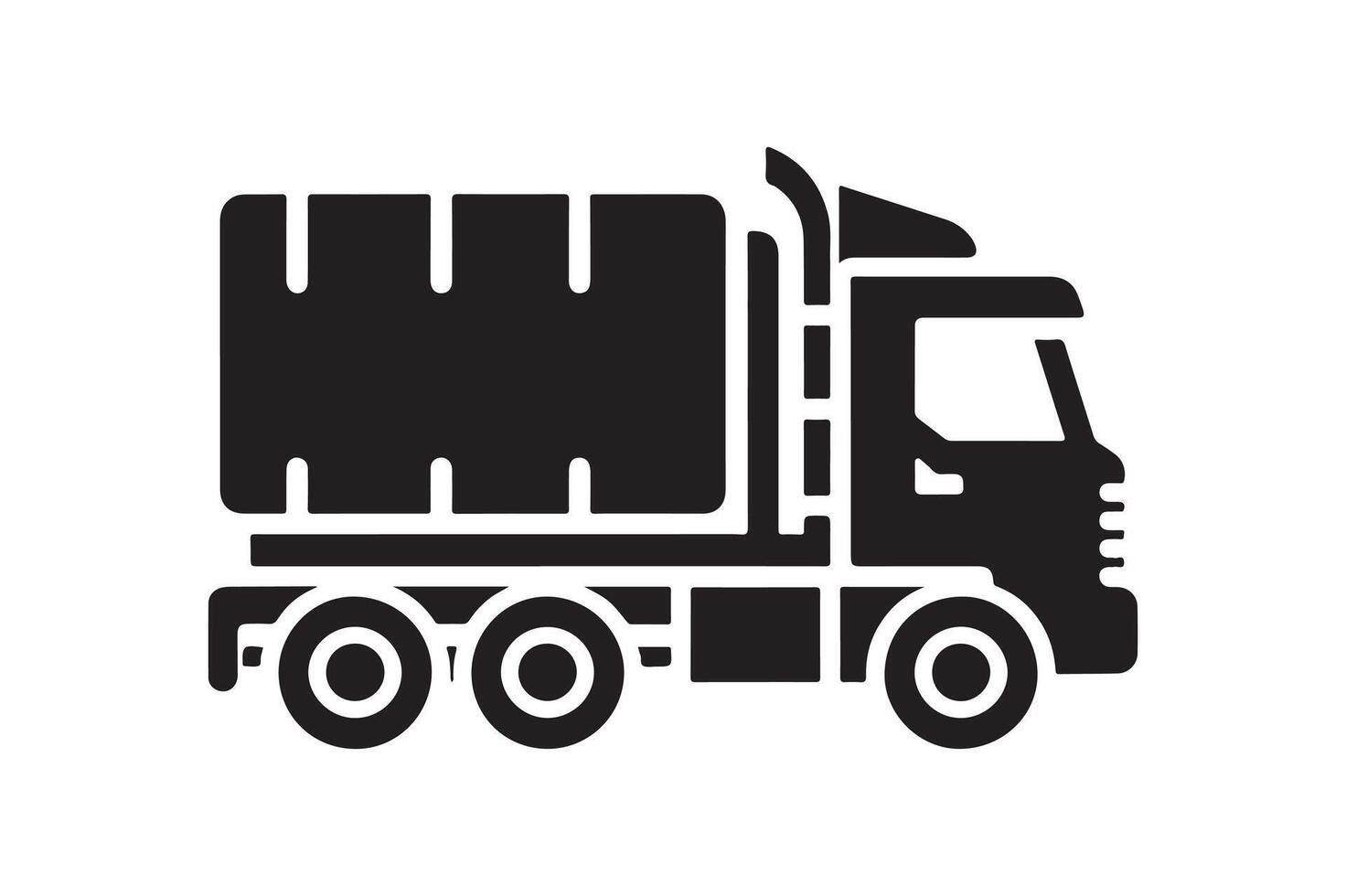 Articulated Lorry Silhouette Vectors Files for Instant Download