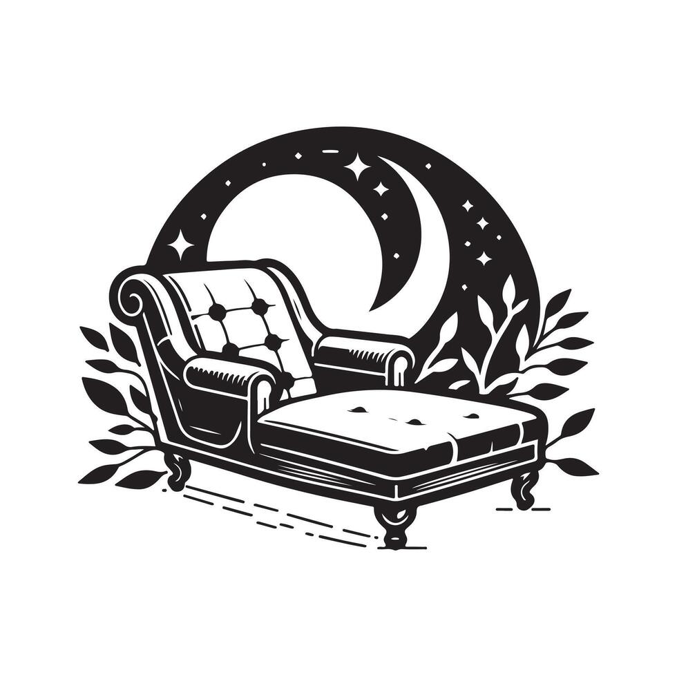 Stylish Chaise Lounge Silhouette Vectors for Luxury Lifestyle Branding