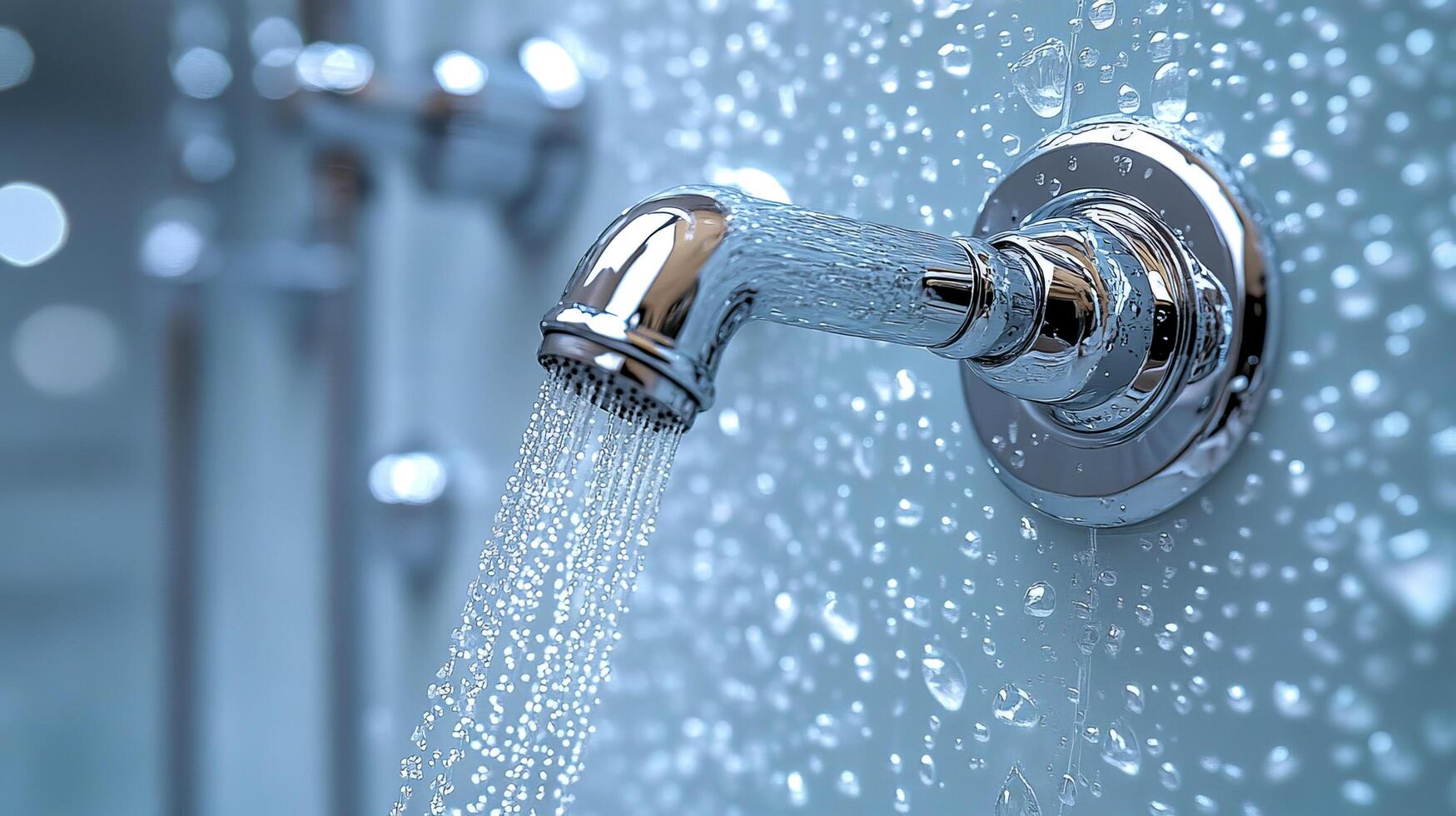 Clean modern faucet with chrome details in the bathroom photo