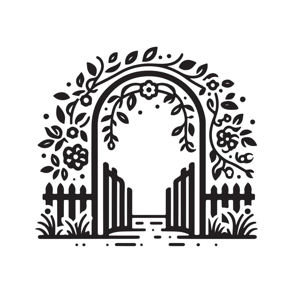 Garden Gate Silhouettes Perfect for Designing Inviting Entrances vector