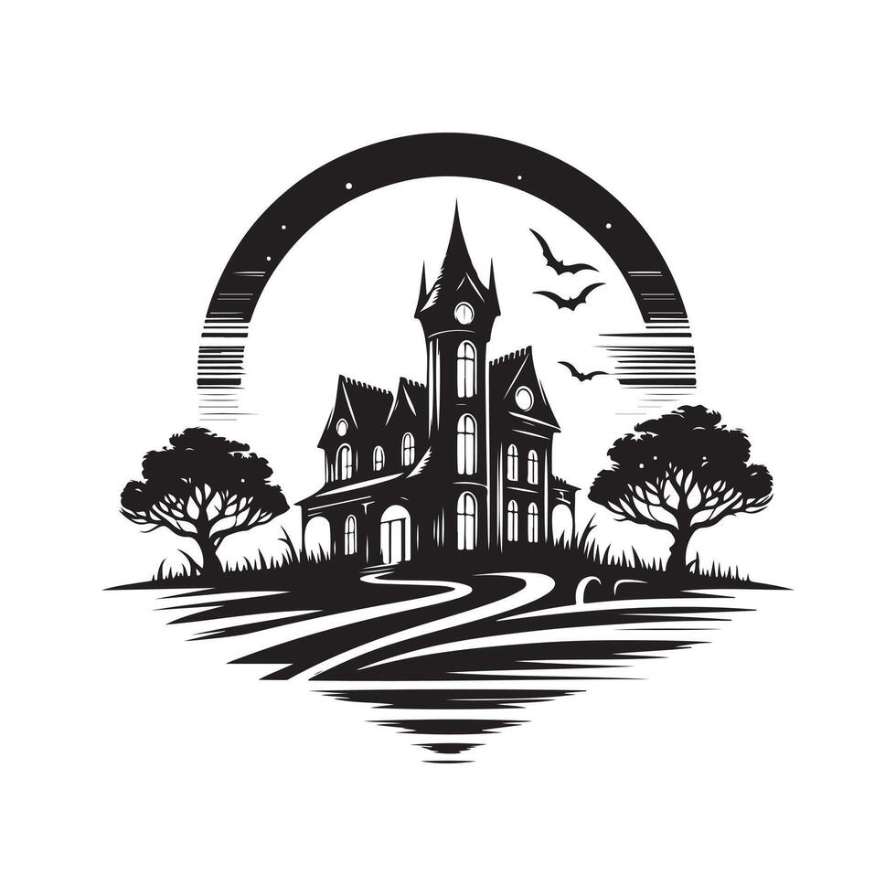 Haunted House Silhouette Vectors Perfect for Digital Graphics