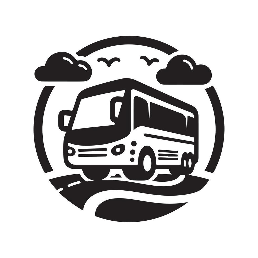 Modern and Minimalist Charter Bus Silhouettes for Design Needs vector