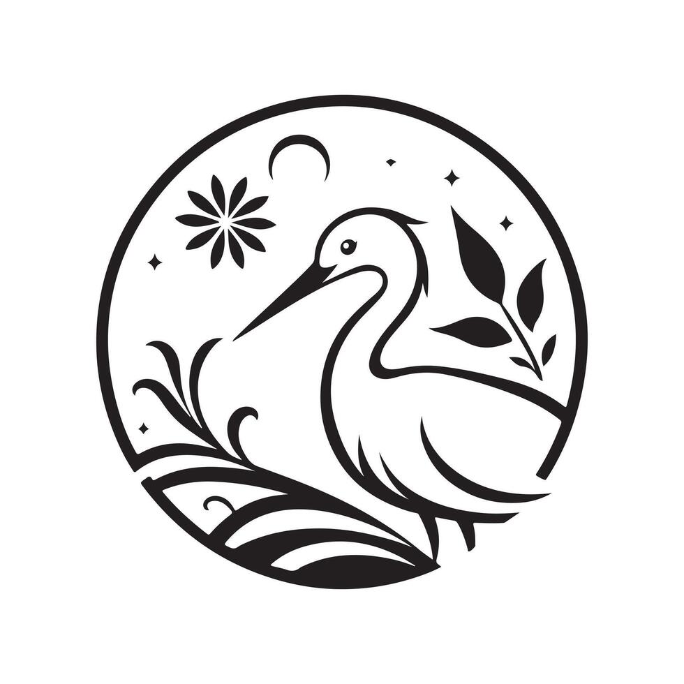 Elegant Little Egret Silhouette Vectors for Nature and Animal Illustrations