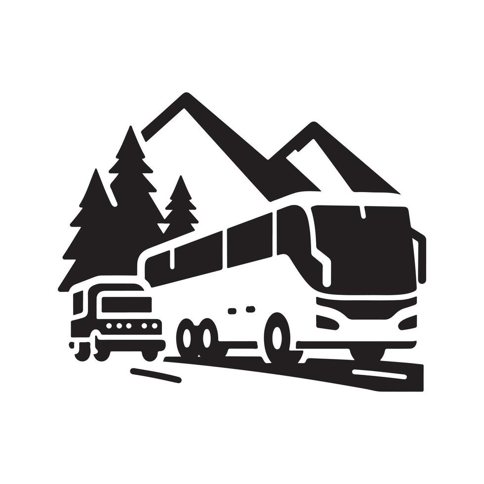 Clean and Professional Charter Bus Silhouette Vectors Designs