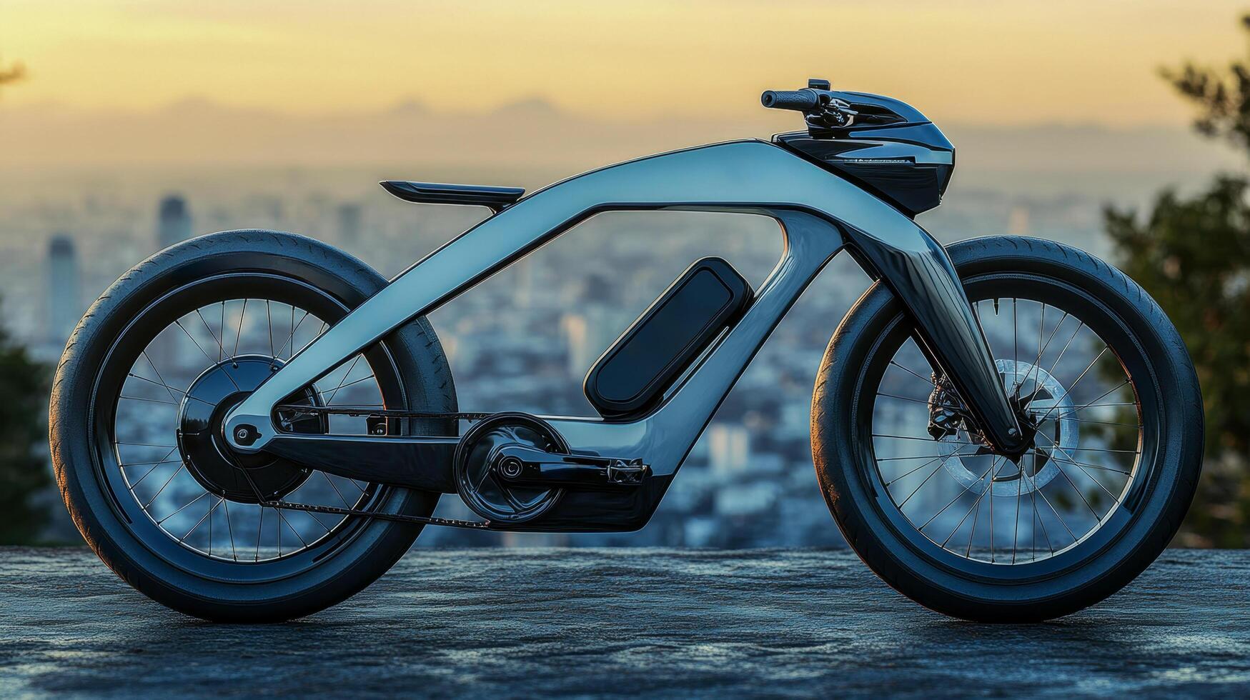 Automated electric bicycle in a modern style photo