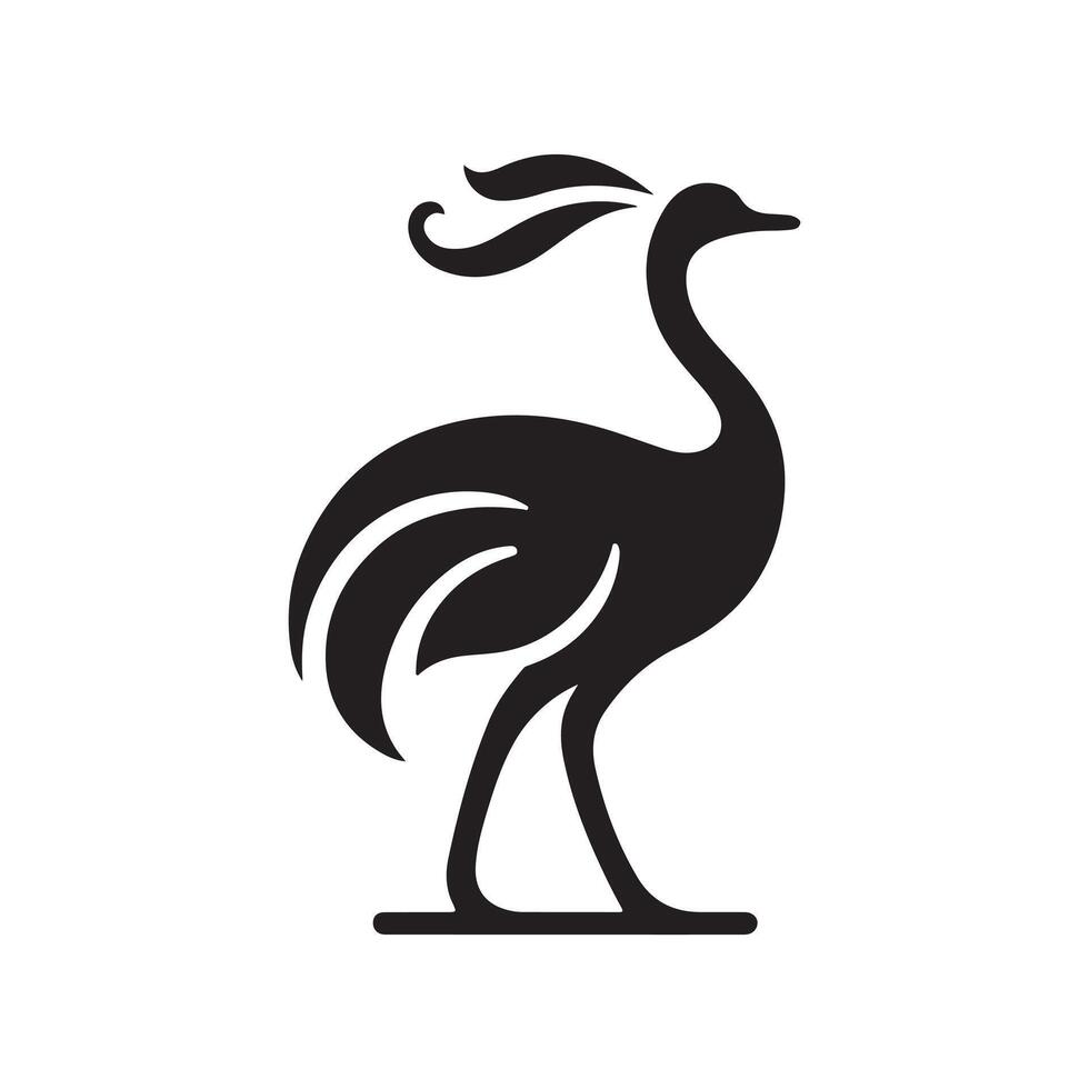 Ostrich Silhouette Vectors for Animal and Safari-Themed Illustrations