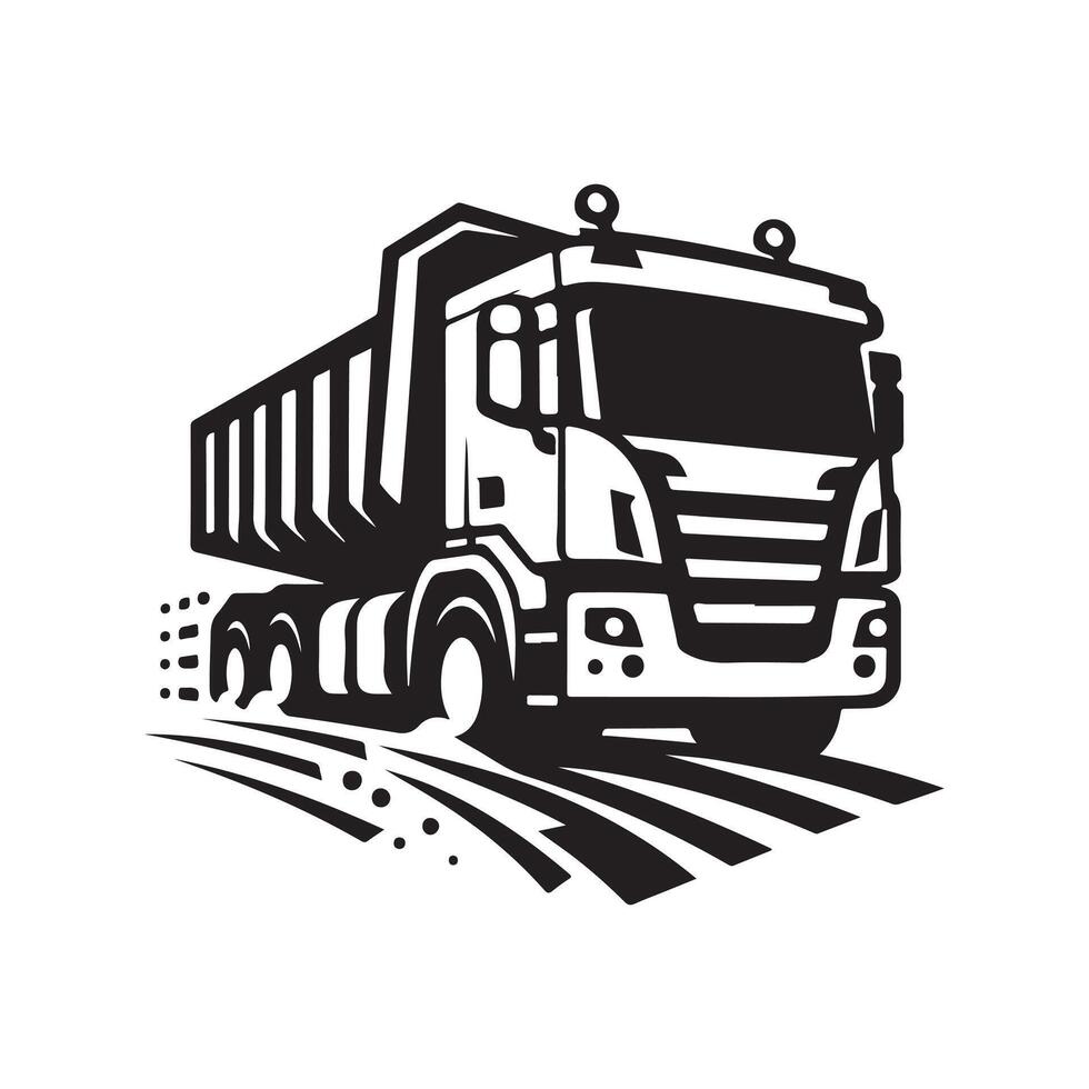 Premium Articulated Lorry Silhouettes for Modern Graphic Projects vector
