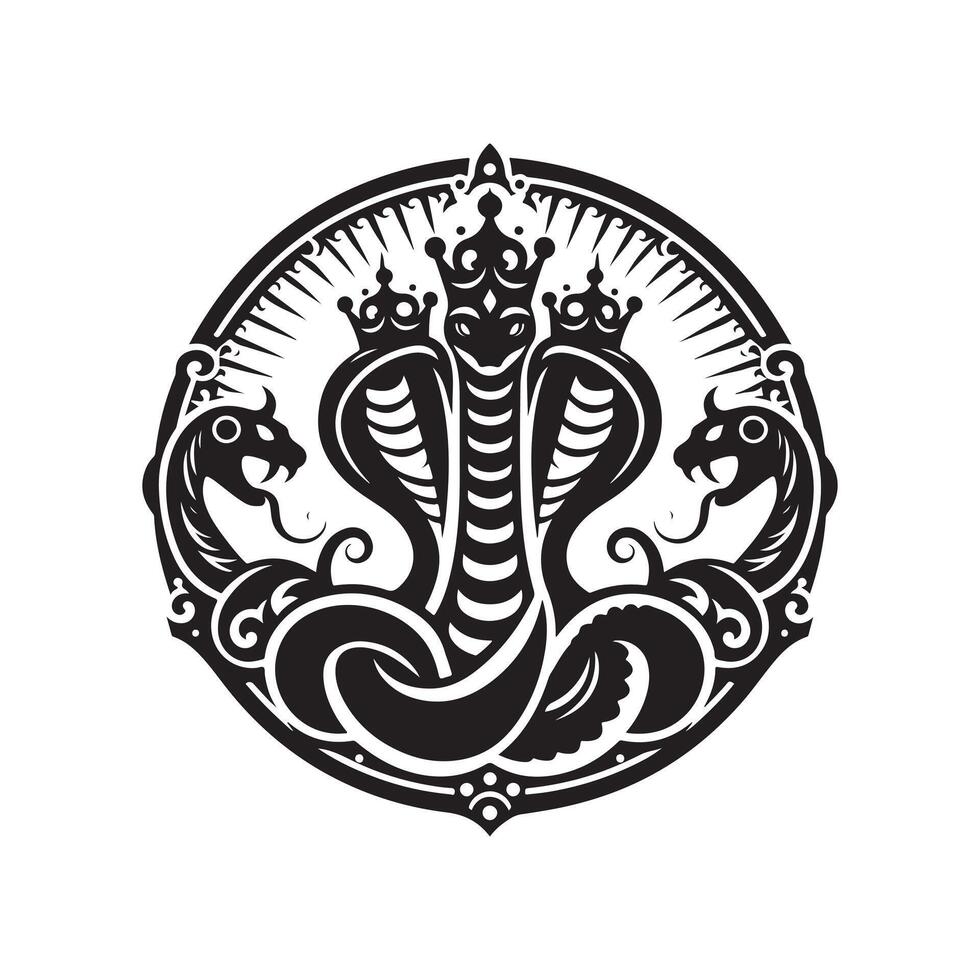King Cobra Silhouettes for Logo Design and Iconography vector
