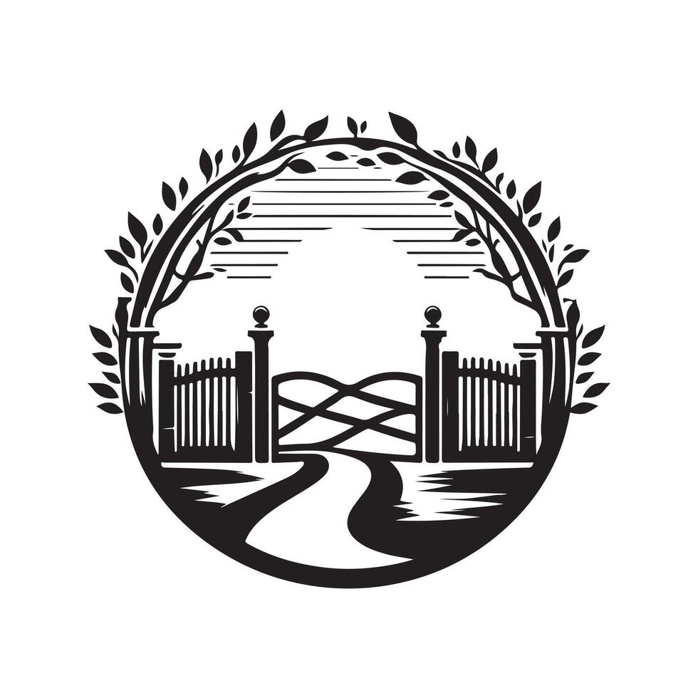 Driveway Gate Silhouettes for Professional Construction Presentations vector