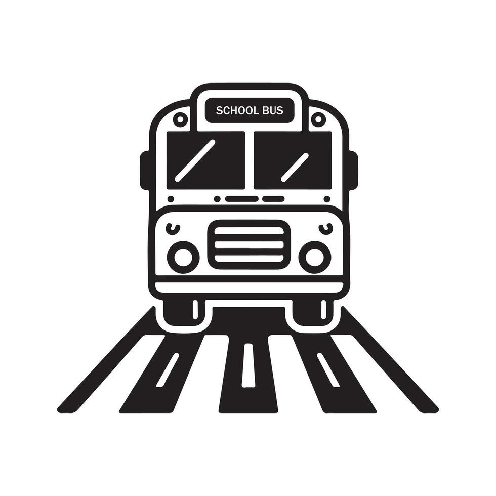 School Bus Silhouettes for Transportation and Learning Graphics vector