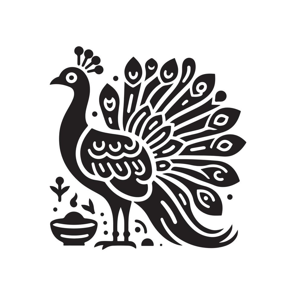 Versatile Peafowl Silhouette Vectors for Custom Art Projects