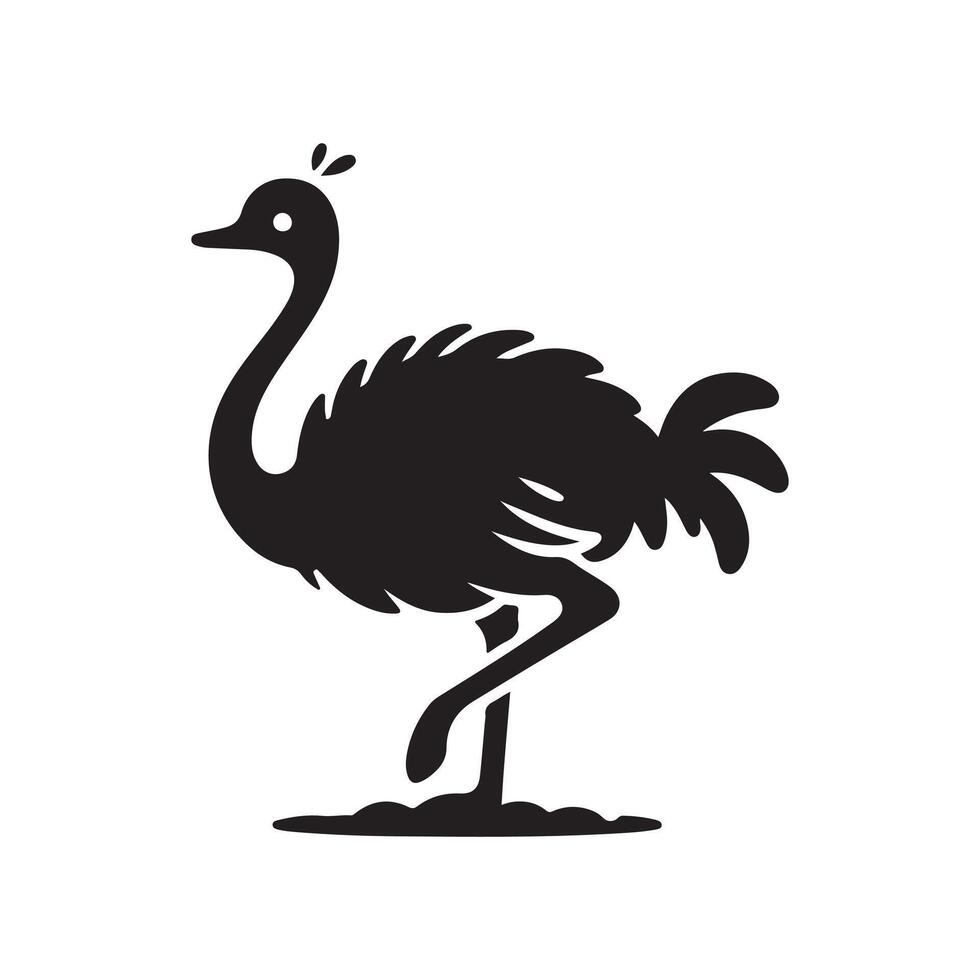 Versatile Ostrich Silhouette Vectors for Creative Digital Art Projects