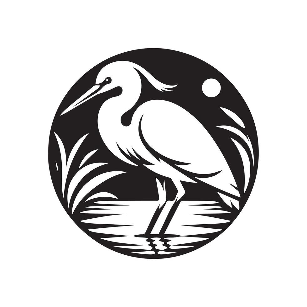 Elegant Little Egret Silhouette Vectors for Wildlife Photography and Designs