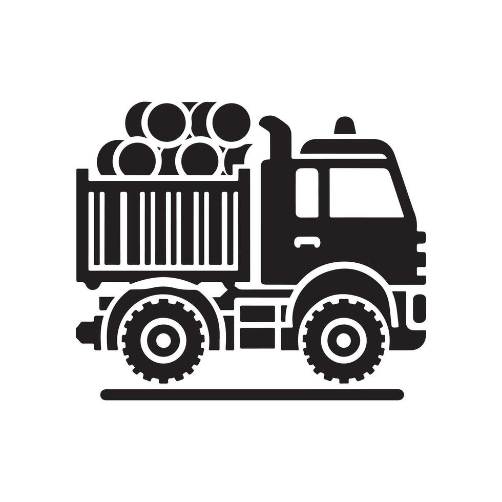 Articulated Lorry Silhouettes Ideal for Transport and Freight Designs vector
