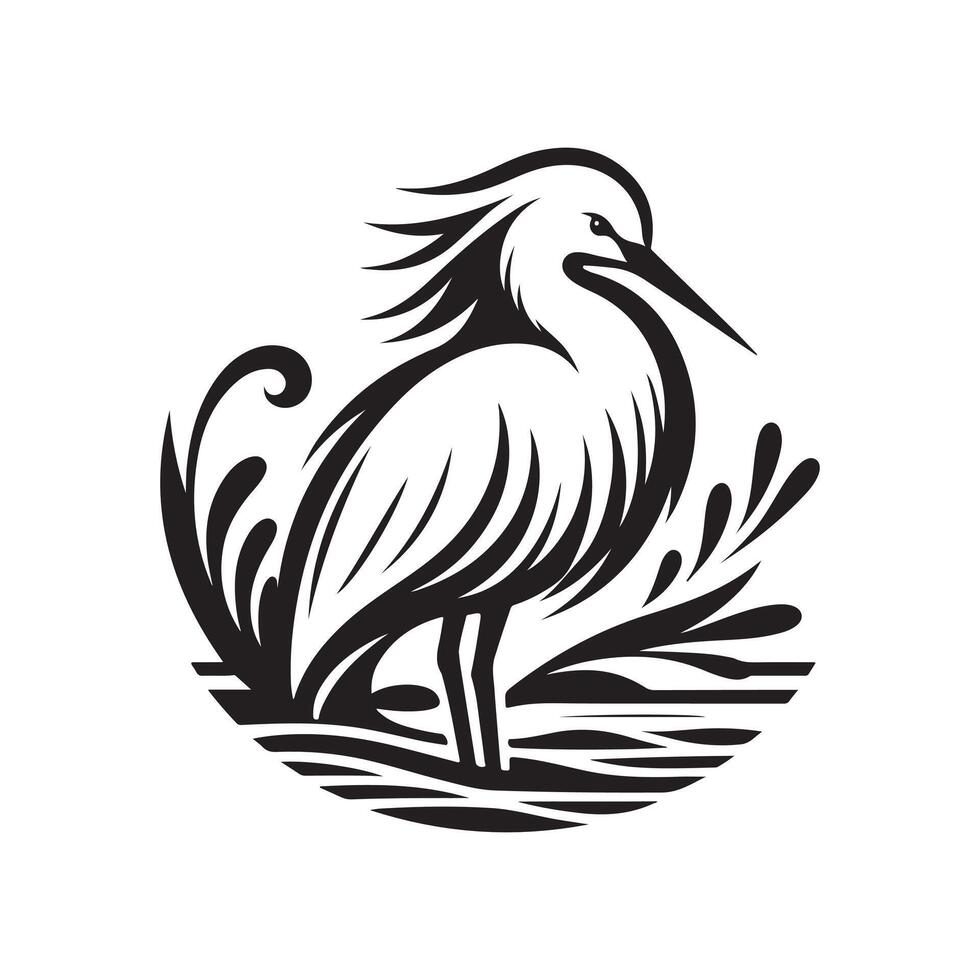 Little Egret Silhouette Vectors for Zoo, Animal Parks, and Nature Graphics