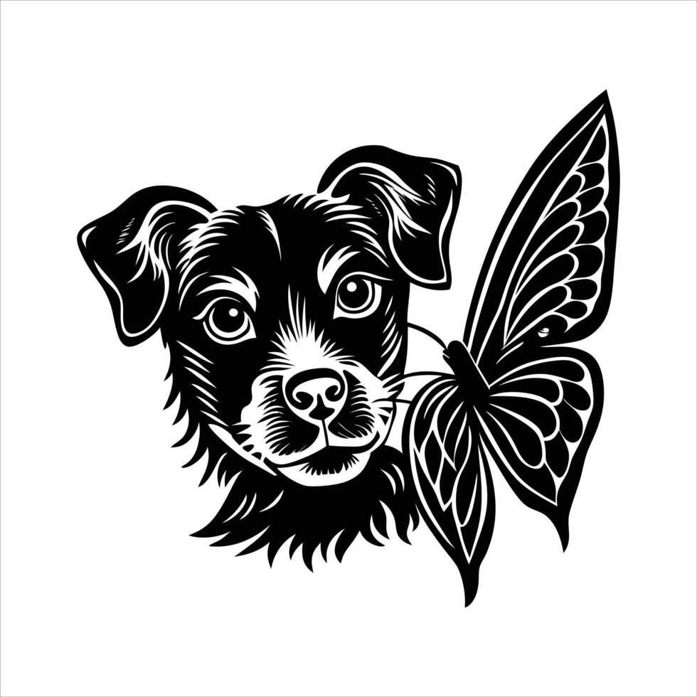 Papillon Hidden Smile Peeking with Delight vector