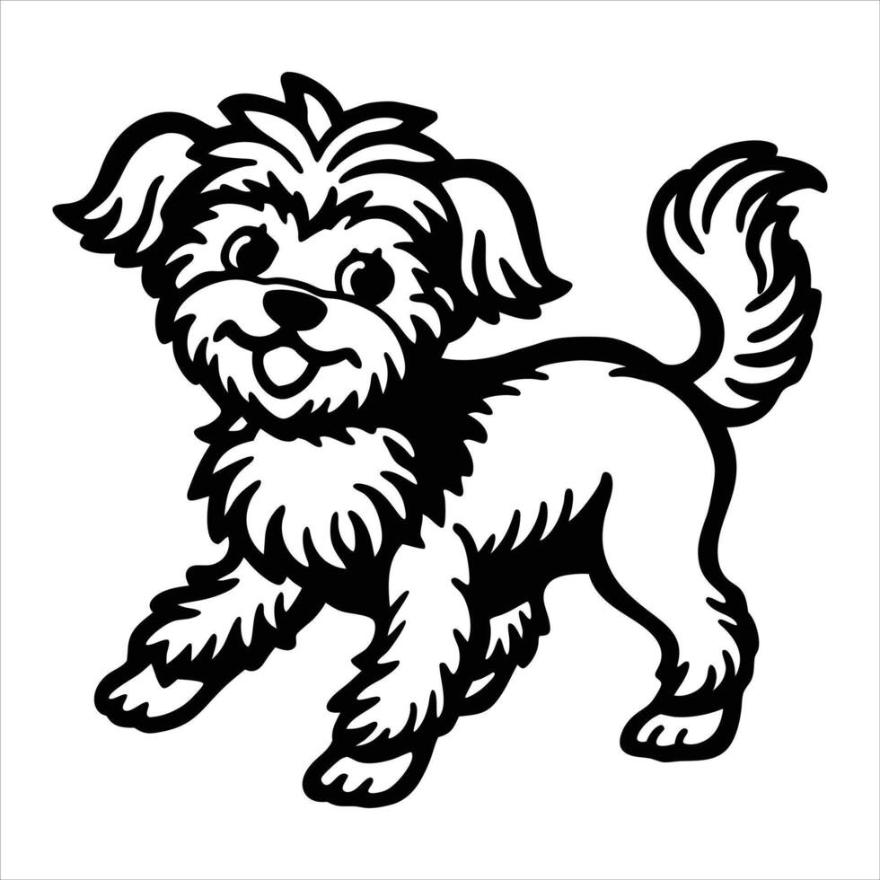 Bichon Frise dancing dog vector